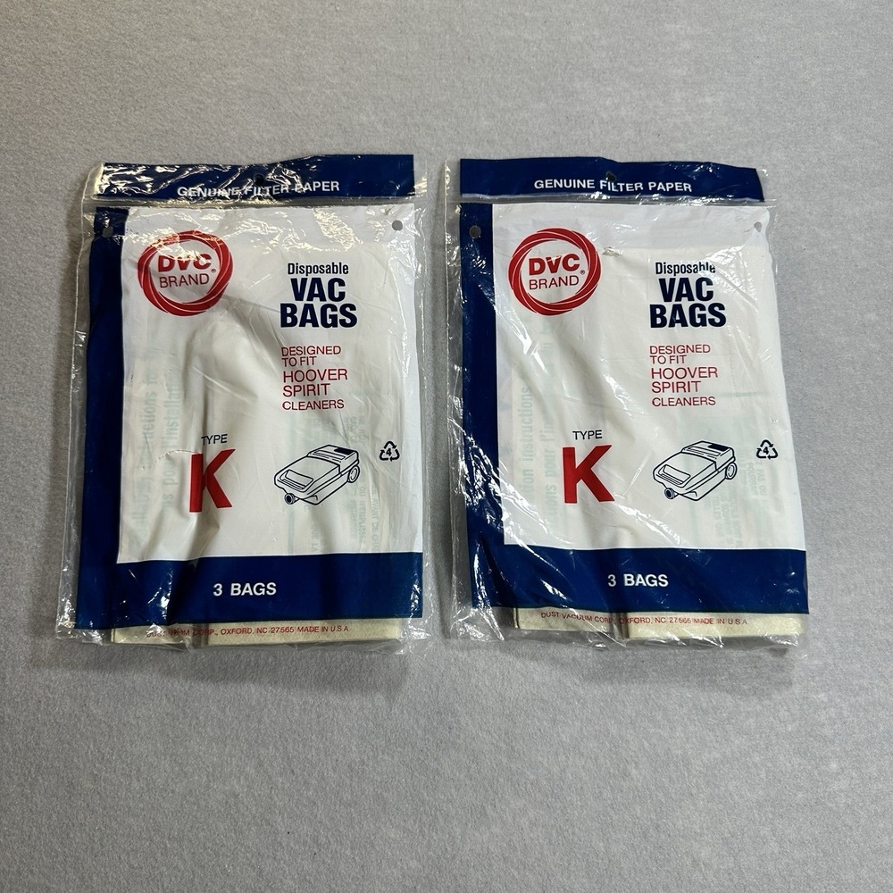 Lot of 2 DVC Disposable Vacuum Bags Type K New Sealed‎ Replacement Dust Bags